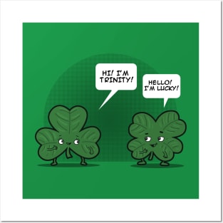 Saint Patrick's Day Clover Irish Shamrock Funny Original Cartoon Posters and Art